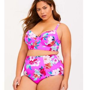 torrid pink floral high waisted bikini 2X